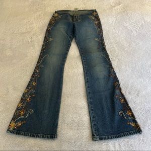 Z. Cavaricci Embroidered Flare Jeans sz5